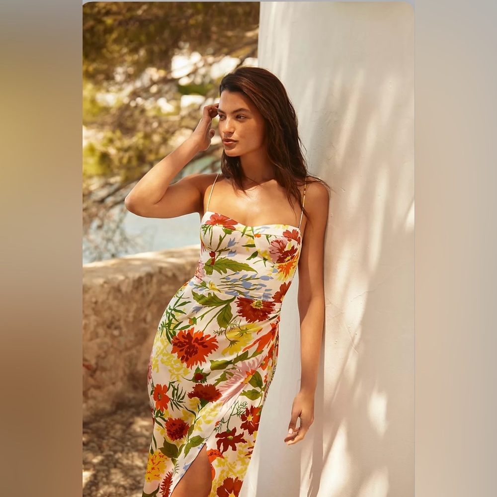 Reformation Marguerite silk dress, size 4.